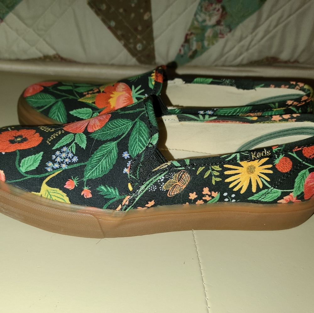 Keds floral slip ons